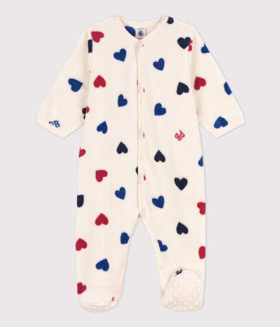 Babies' fleece onesie AVALANCHE white/MULTICO