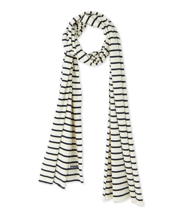 Women's nautical striped scarf white/blue