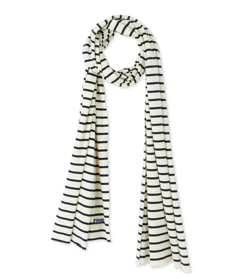 Women's nautical striped scarf white/blue