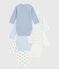 Pack of babies' long-sleeved printed cotton wrapover bodies variante 1