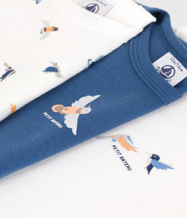 Babies' long-sleeved cotton bodysuits - 3-pack multicolor