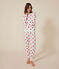 Women's Heart Themed Cotton Pyjamas MARSHMALLOW white/TERKUIT red