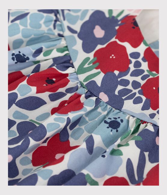 Babies' sleeveless cotton blouse with a floral print MARSHMALLOW white/MULTICO white