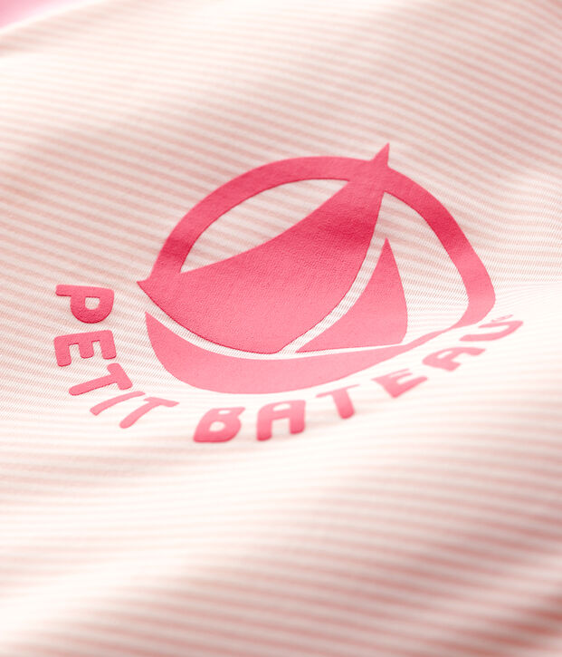 Babies' Unisex UV-Proof Eco-Friendly Swimsuit pink/white