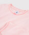 Girls' pinstriped ribbed pyjamas. GRETEL pink/MARSHMALLOW white
