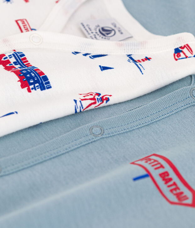 Pack of 3 Paris themed cotton sleepsuits multicolor