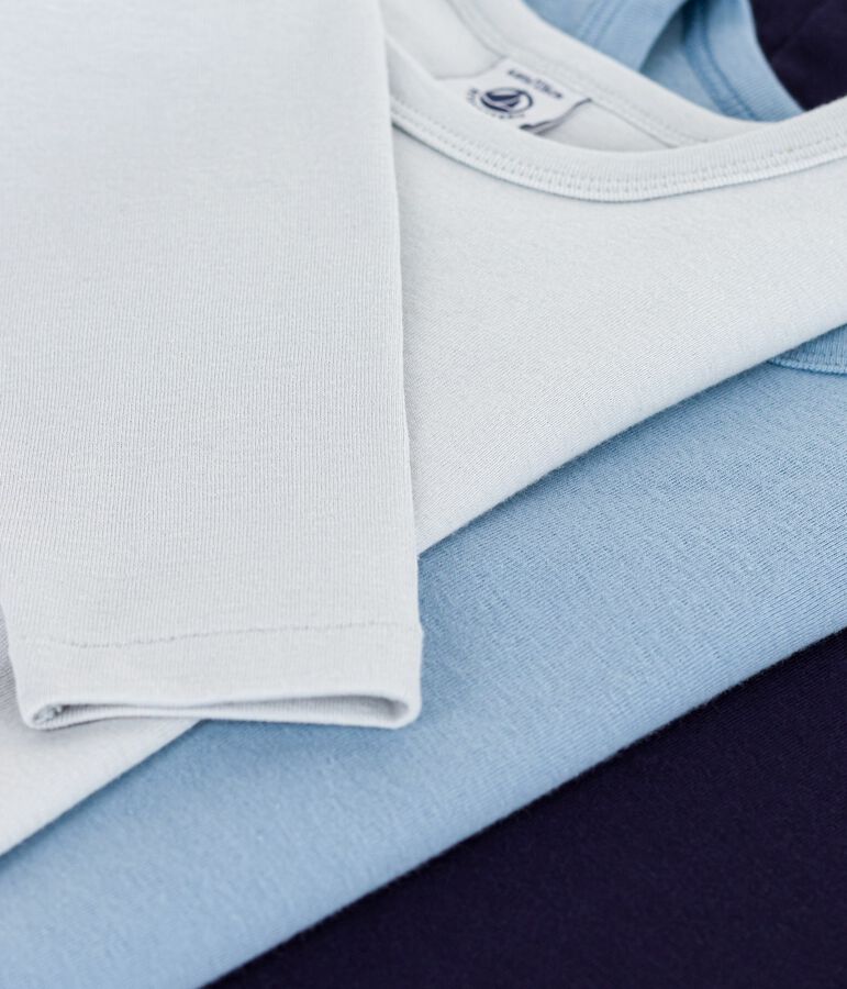 Pack of children's long-sleeved plain T-shirts multicolor