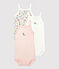 Babies' Floral Cotton Bodysuits with Straps - 3-Pack variante 1