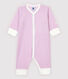 Babies' Pink Striped Footless Cotton and Lyocell Sleepsuit