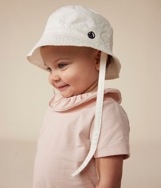 Babies' Twill Sun Hat MARSHMALLOW white