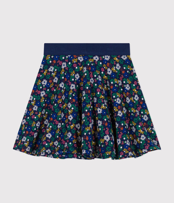 Girl's Cotton Skirt MEDIEVAL blue/MULTICO white