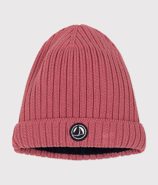 Babies' Knit Hat with Fleece Lining ROSEWOOD pink