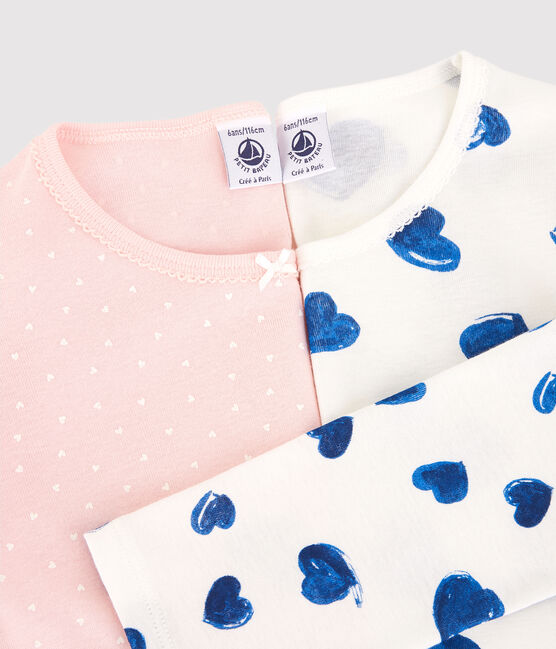 Girls' Blue Hearts and Polka Dot Cotton Pyjamas - 2-Pack variante 1