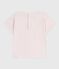 Babies' short-sleeved plain cotton T-shirt FLEUR pink