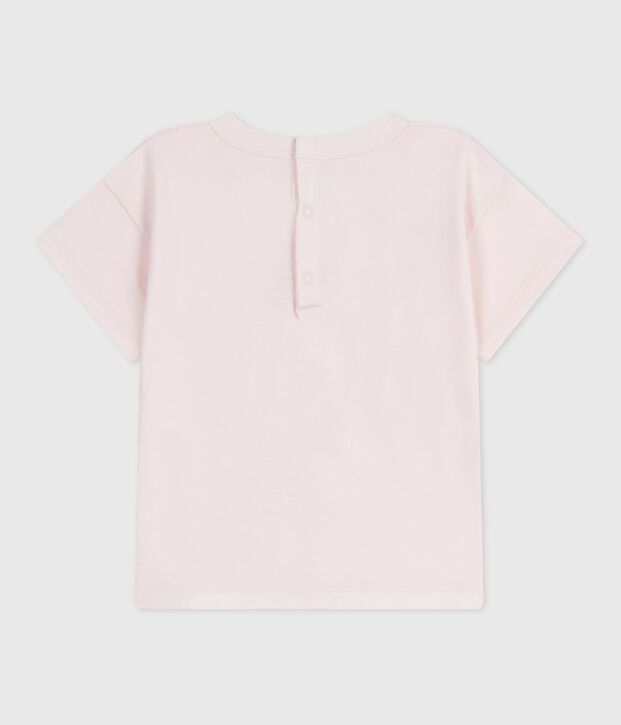 Babies' short-sleeved plain cotton T-shirt FLEUR