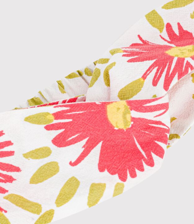 Baby girl's  floral print cr&ecirc;pe headband white/multicolor