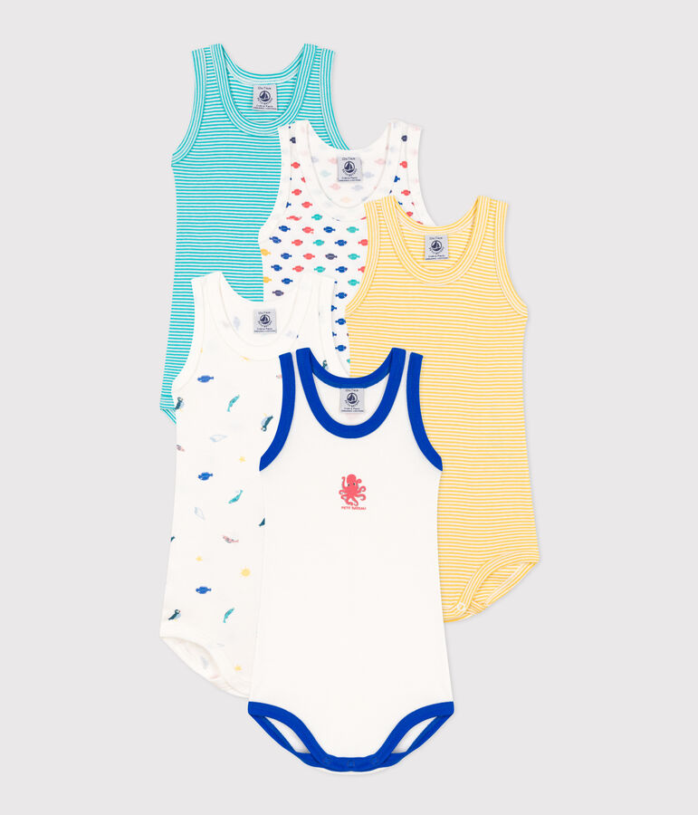 Cotton Sealife Themed Vest Bodysuits - 5-Pack variante 1