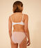 Women's spotted cotton and elastane bra MARSHMALLOW white