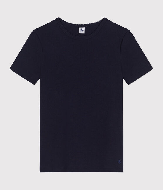 Women's Iconic Cocotte stitch cotton T-Shirt SMOKING blue