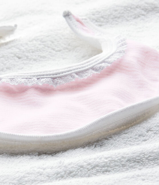 Baby girls' bath cape gift set VIENNE pink/ECUME white