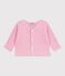 Babies' moss stitch cotton cardigan MARQUISE pink
