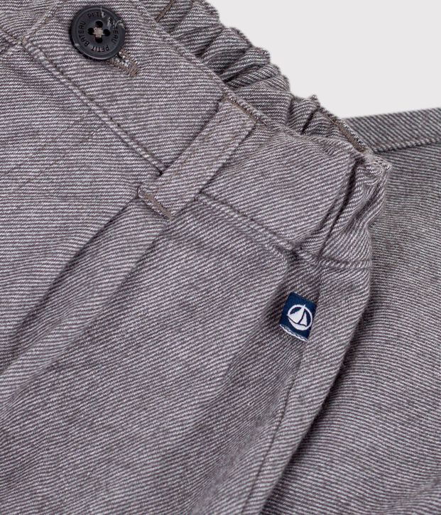 Babies' plain flannel trousers grey