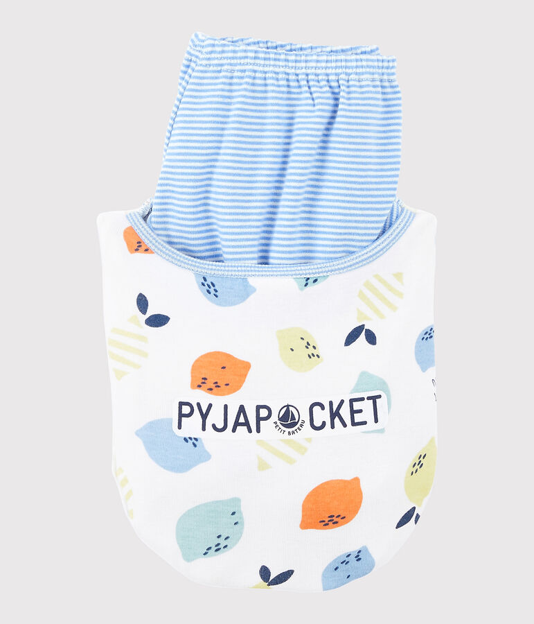 Boys' Lemon Print Organic Cotton Pyjamas MARSHMALLOW white/MULTICO white