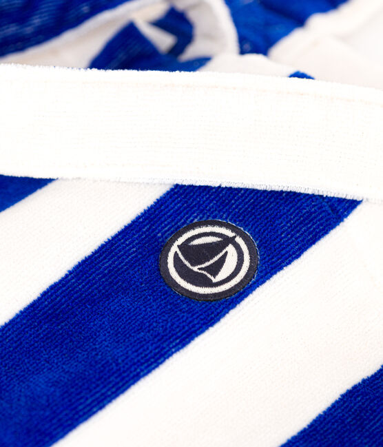 WOMEN'S STRIPED TERRYCLOTH BEACH BAG  SURF blue/MARSHMALLOW white