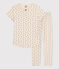Girls' Heart Patterned Short-Sleeved Cotton Pyjamas AVALANCHE white/NEWBLEU