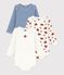 Pack of babies' long-sleeved cotton bodies with a firefighter print multicolor