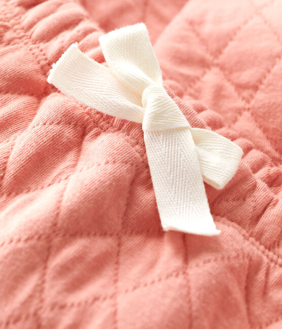 Babies' Quilted Tube Knit Trousers PAPAYE pink