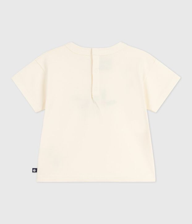 Babies' long-sleeved T-shirt with a heart design Ecru/multicolor