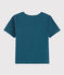 Boys' silkscreen print T-shirt SHADOW blue