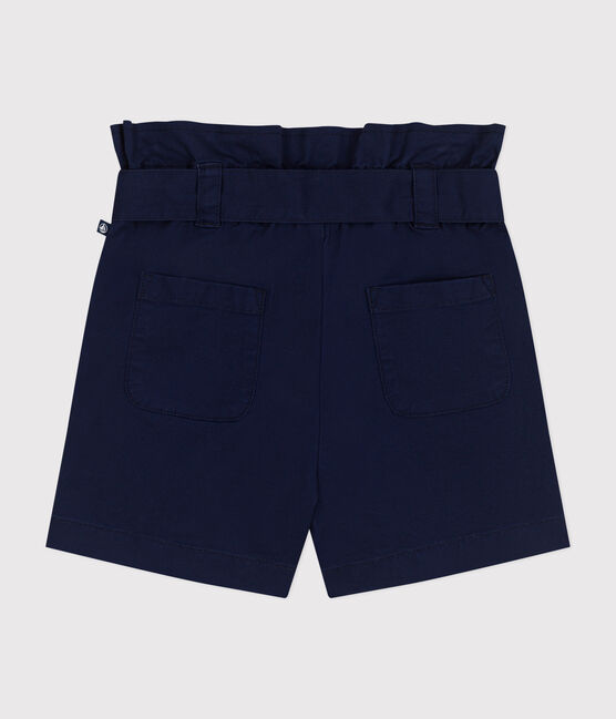 Girl's Cotton Canvas Shorts MEDIEVAL blue