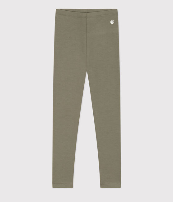 Girls' Elastane Jersey Leggings MARECAGE green