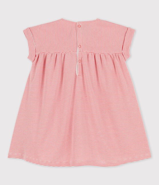 Babies' Organic Cotton Short-Sleeved Dress PAPAYE pink/MARSHMALLOW