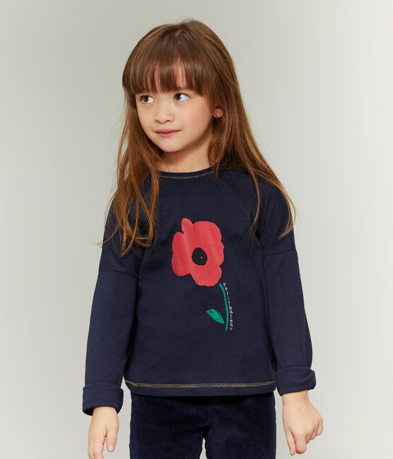 Girls' Screen Printed T-Shirt SMOKING blue