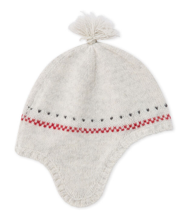 Baby's unisex pure wool Peruvian cap beige