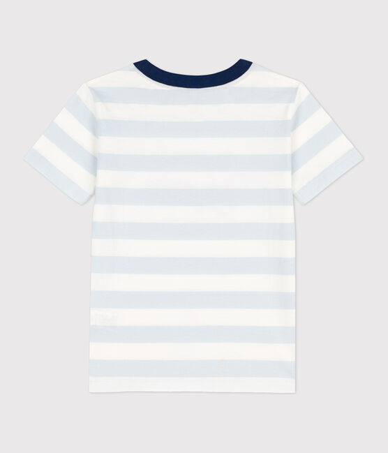 Boys' Short-Sleeved Cotton T-Shirt PLEINAIR /MARSHMALLOW
