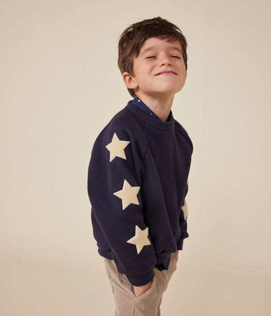 Boys' sweatshirt in lovely warm fleece SMOKING blue