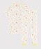 Boys' Colourful Starry Organic Cotton Pyjamas MARSHMALLOW white/MULTICO white