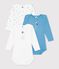 Lot de bodies manches longues en coton imprim&eacute; multicolor