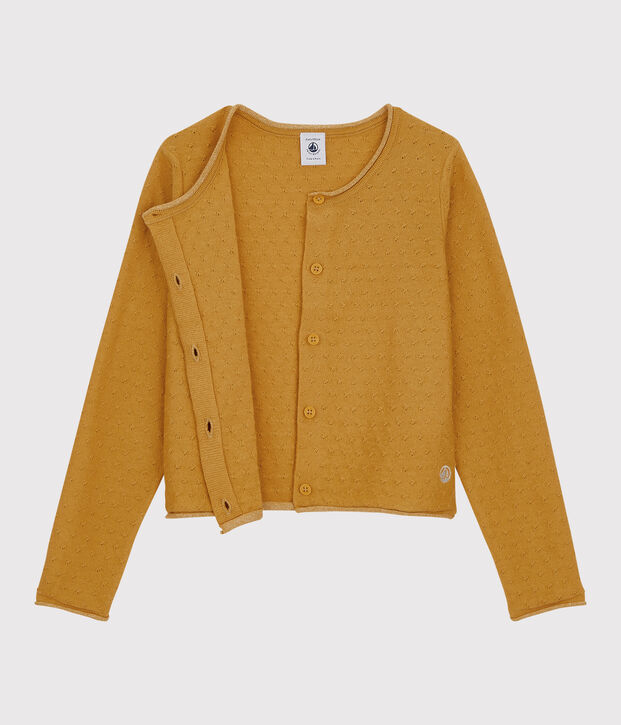 Girls' Wool/Cotton Cardigan yellow