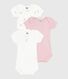 Pack of short-sleeved floral-print cotton bodies for babies