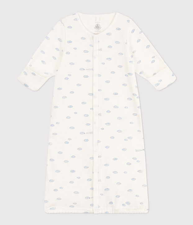 Cotton Jumpsuit/Sleeping Bag white/blue