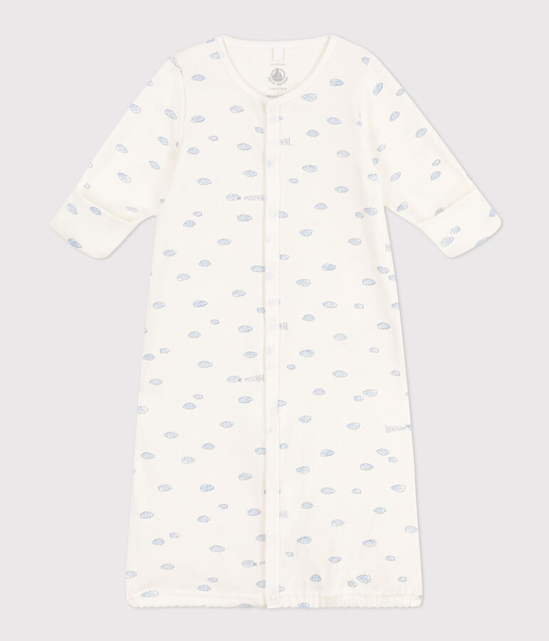 Cotton Jumpsuit/Sleeping Bag white/blue