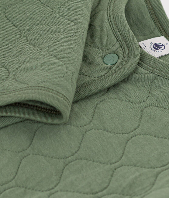 Women's Quilted Tube Knit Cardigan CROCO green