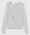 Women's Iconic Striped Cotton Cardigan MARSHMALLOW white/VALLEE green