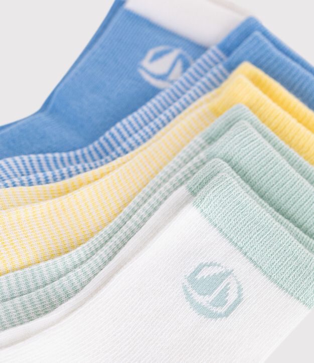 5 pairs of babies' stripy cotton socks multicolor