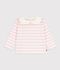 Babies' cotton  Breton top pink/pink